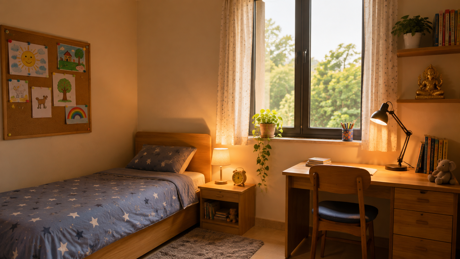 Complete steady child's room supporting co-parenting continuity