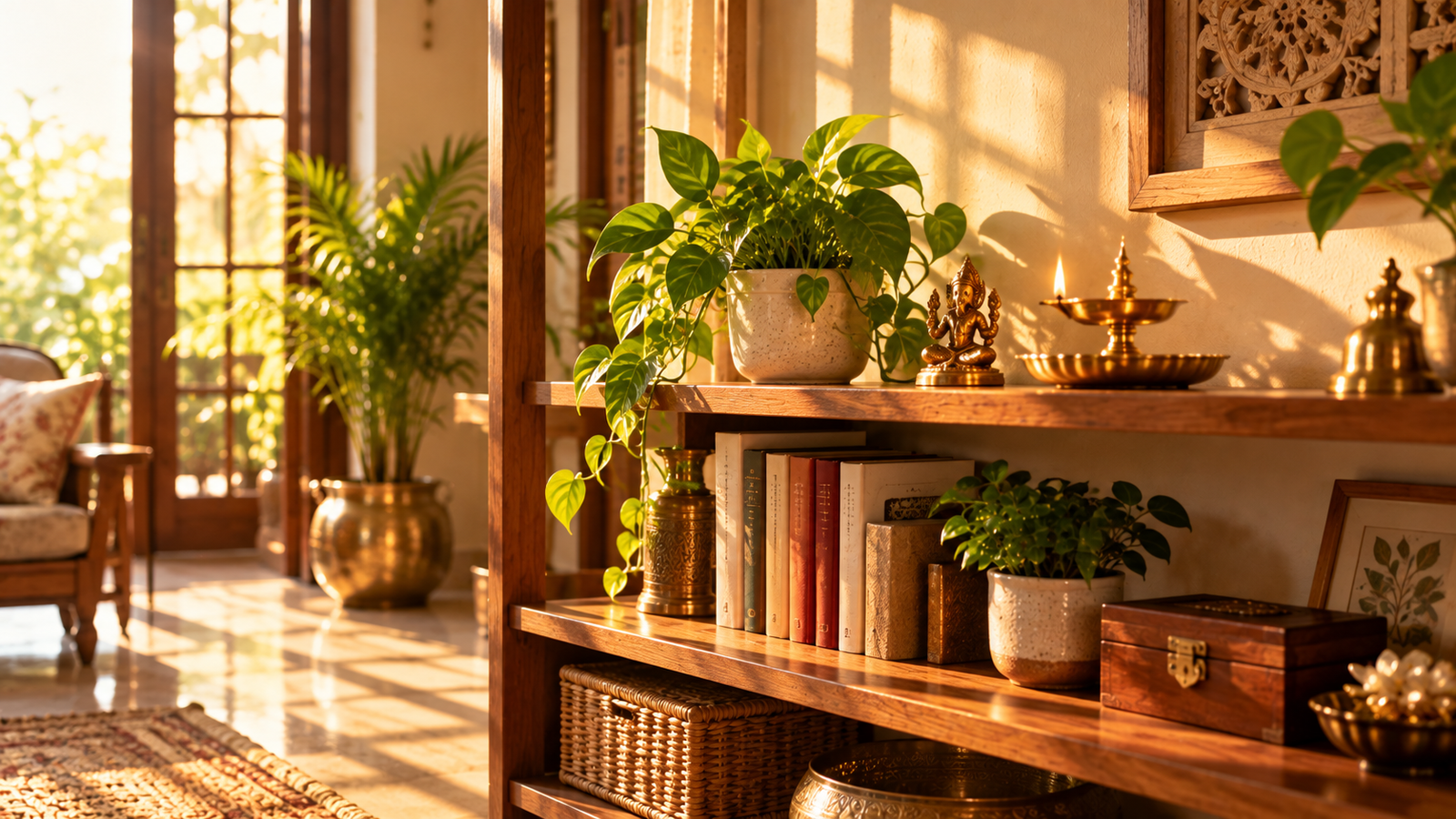 Clean home corner with only genuinely owned objects after Vastu clearing