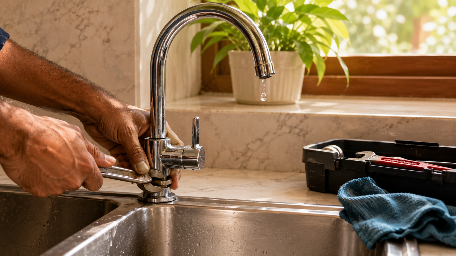 Fixing a leaking tap immediately as per the Vastu leak rule