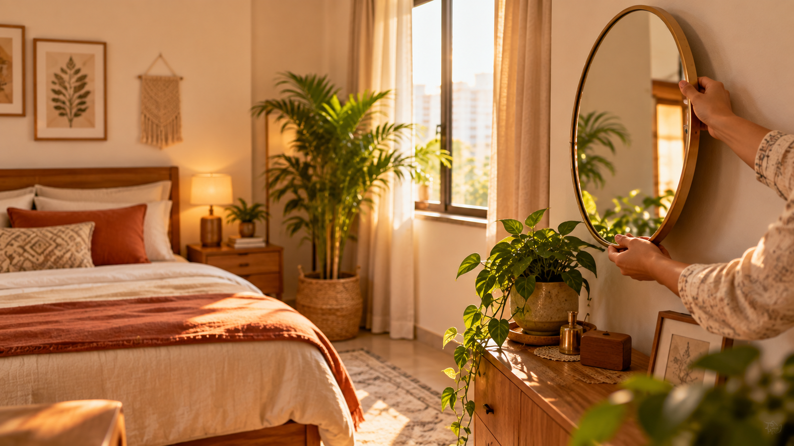 Repositioning bedroom mirror away from bed as simple Vastu fix