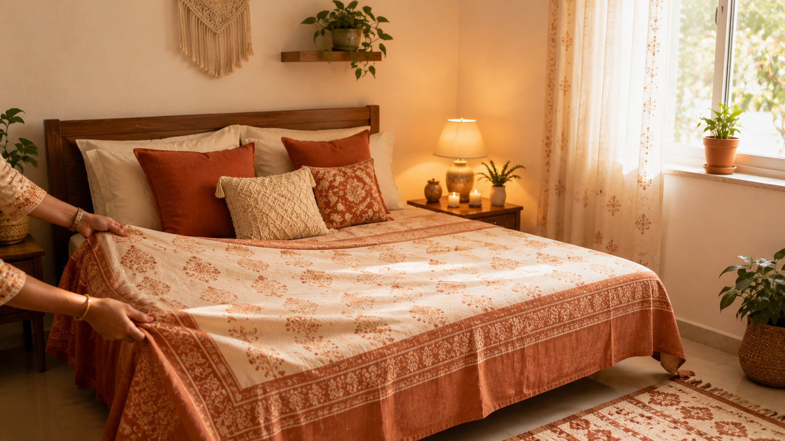 Adding Vastu colors through bedding and textiles without painting