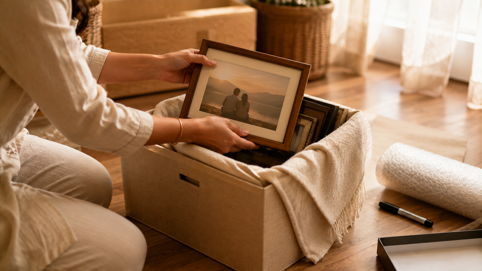 Carefully storing shared photographs with dignity after separation