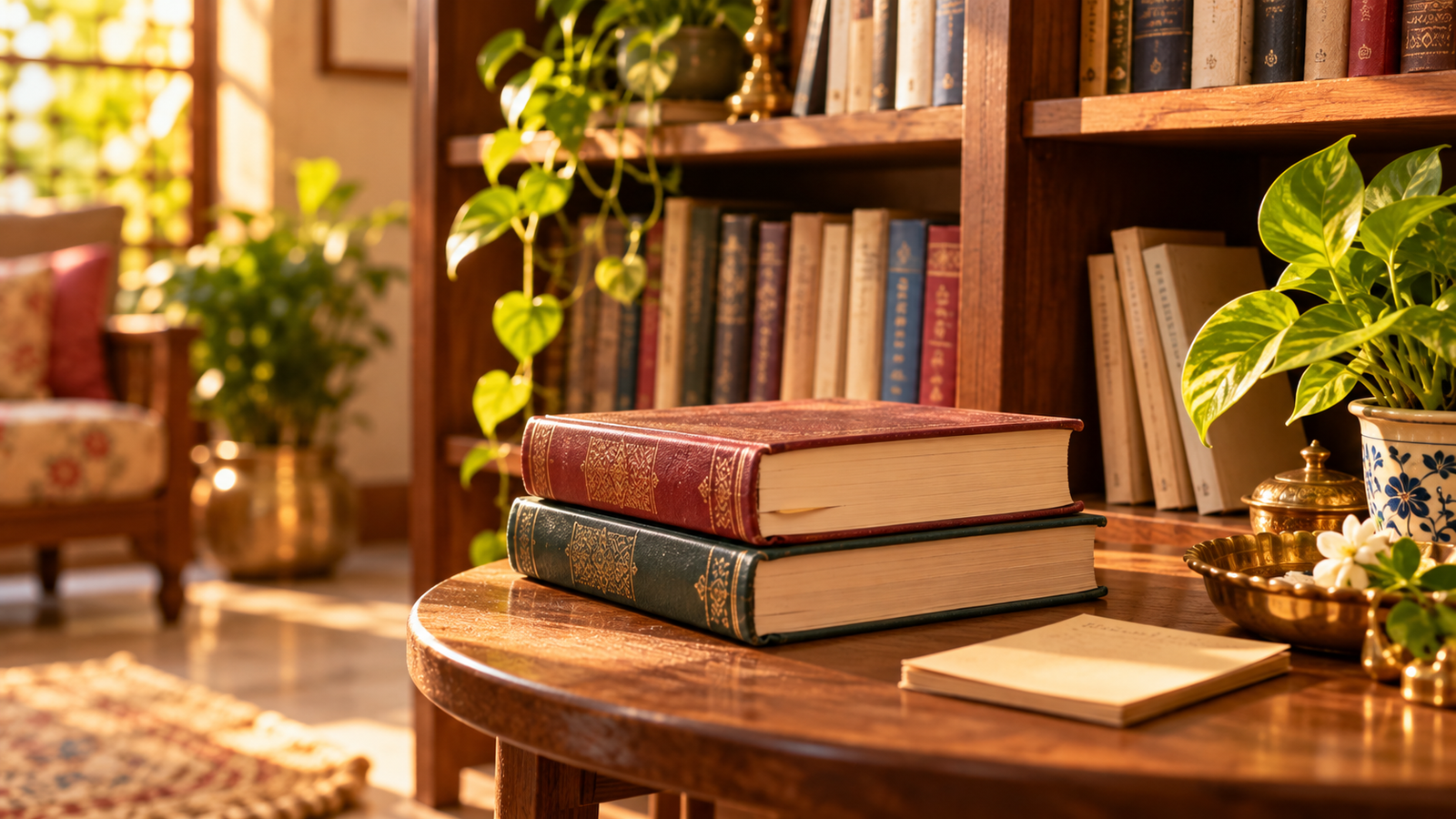 Books with borrowed names ready to return as per Vastu tradition