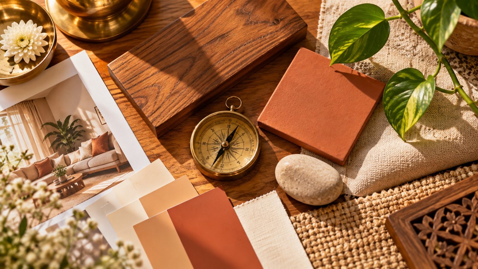 Natural materials shared between Vastu and modern interior design