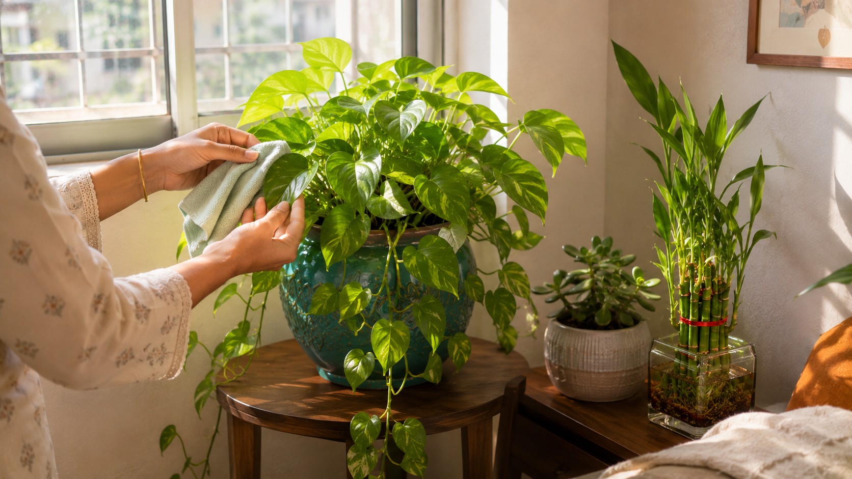 Vastu plants for renters including money plant and lucky bamboo