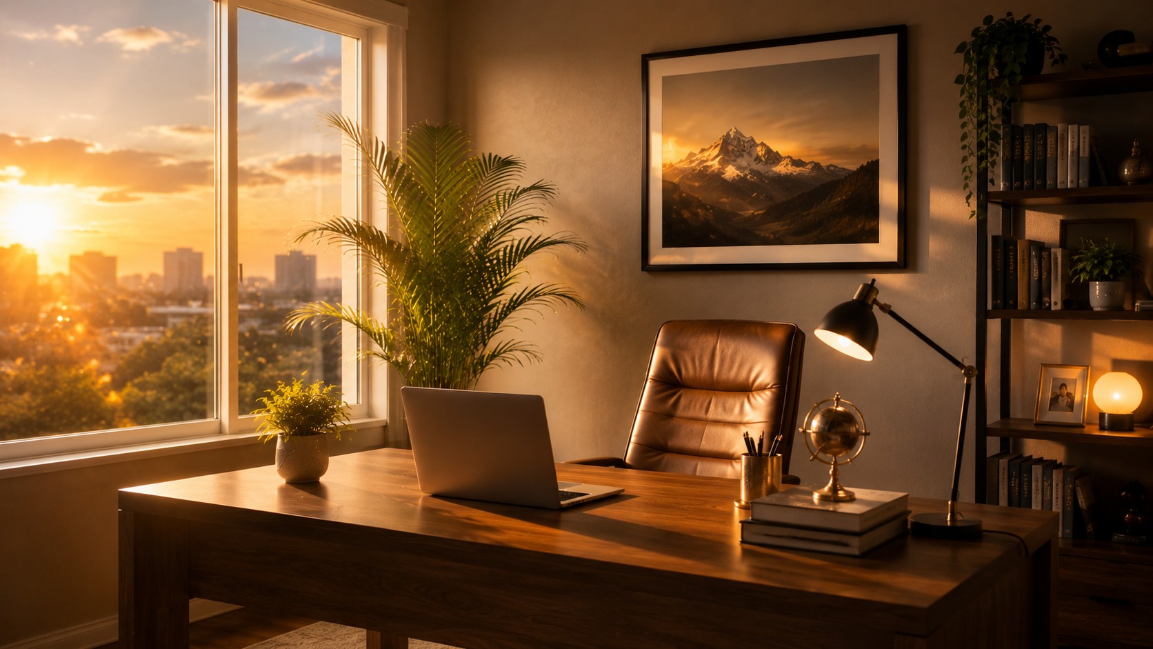 Tidy harmonious workspace symbolizing Vastu-aligned career growth and success