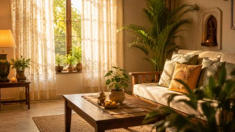 Peaceful Vastu living room showing a harmonious home free of conflict