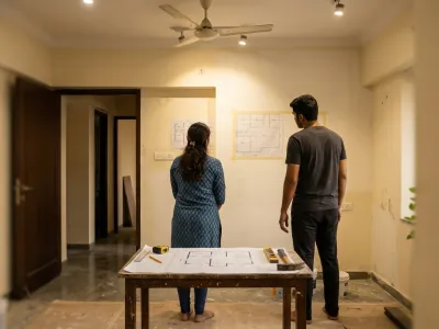 Couple planning home renovation with Vastu principles in mind